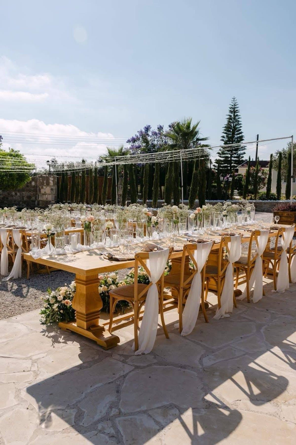 Wedding table styling at L'Chateau Cyprus