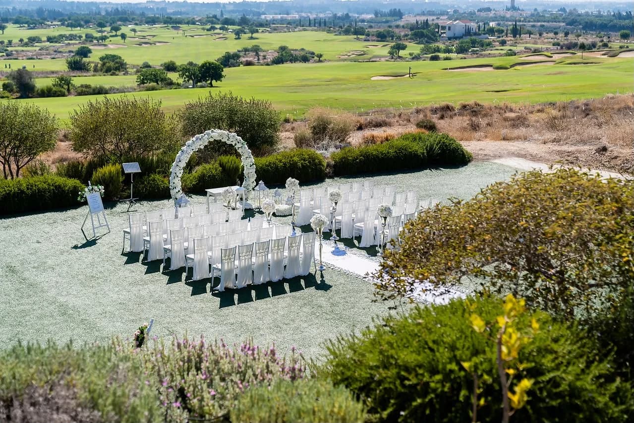 Garden ceremony setting at Elea