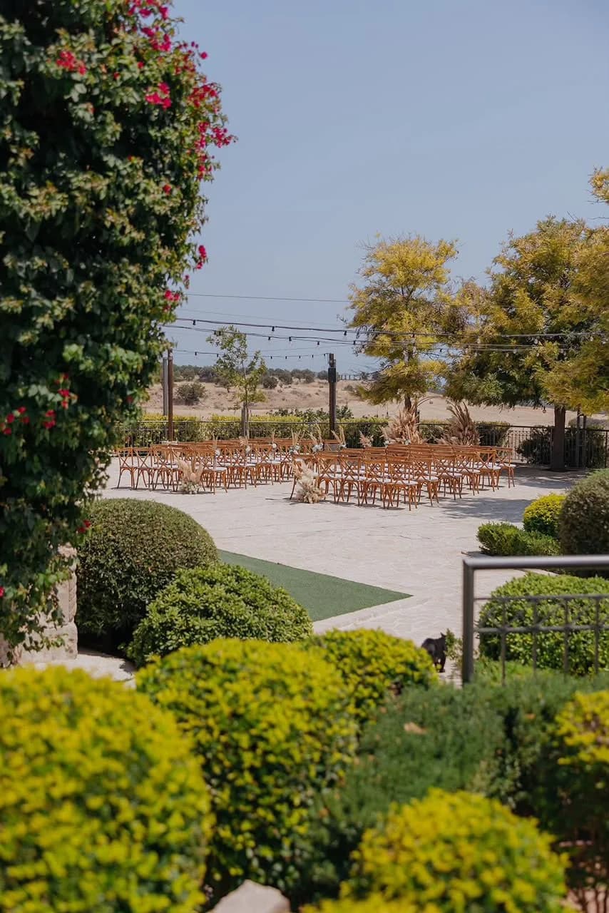 Garden terrace at Liopetro