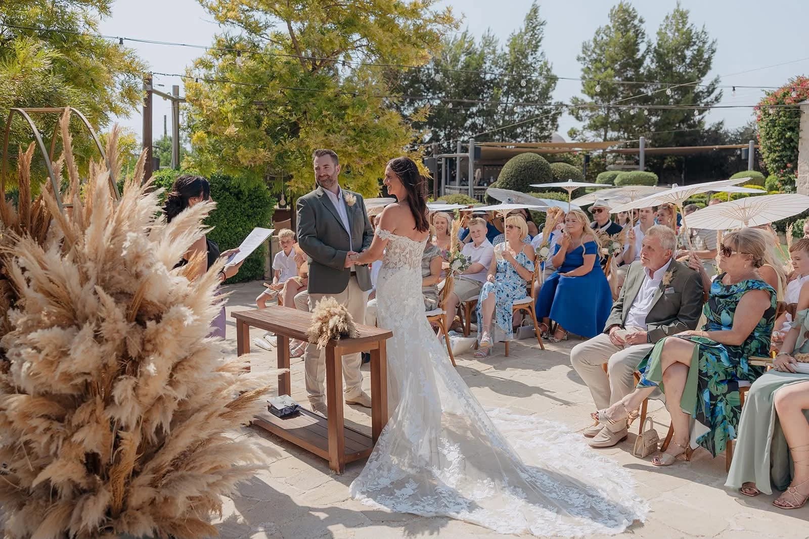 Wedding ceremony in the courtyard at Liopetro
