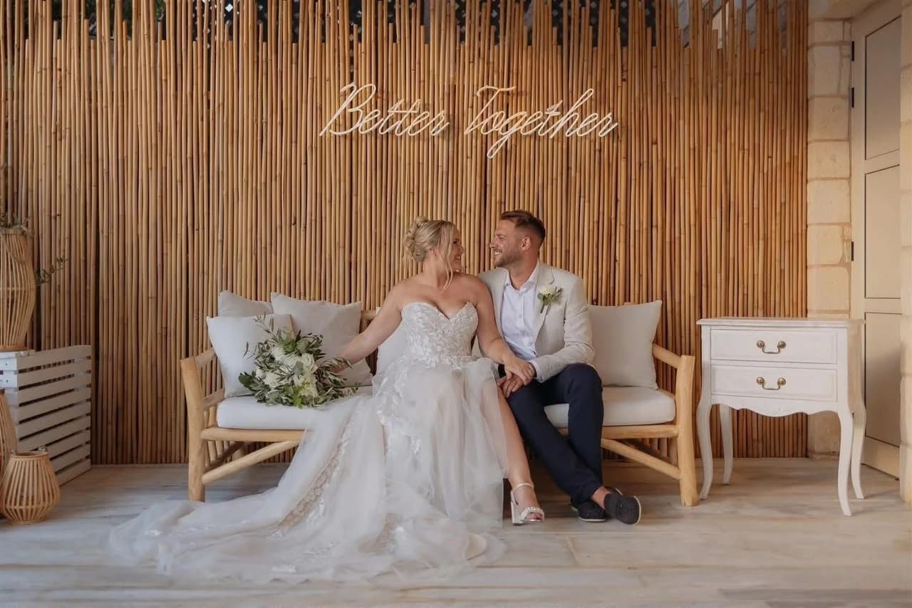 Couple in the reception room at Paliomonastiros