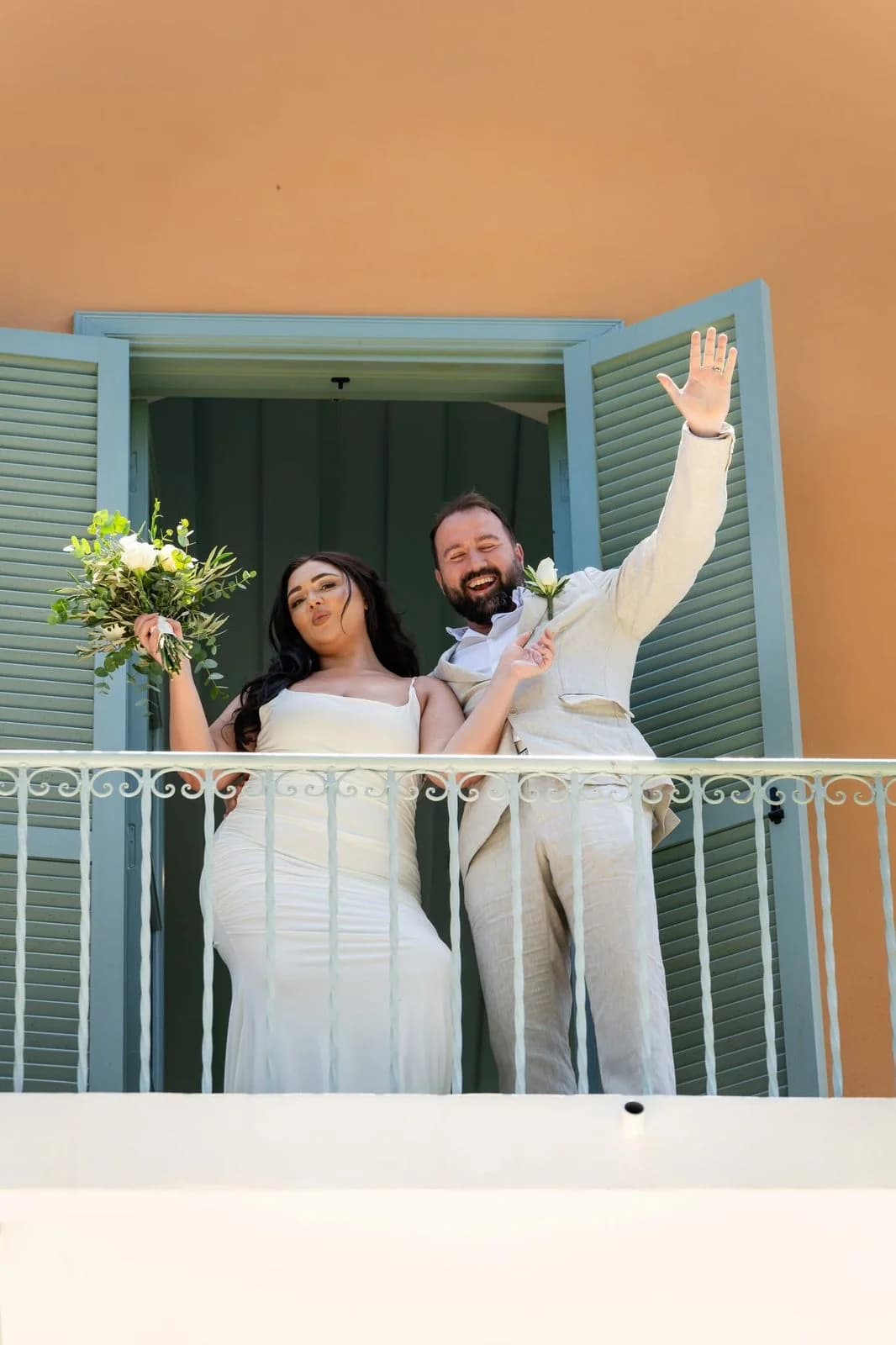 Couple on the balcony at Paphos Municipal Art Gallery