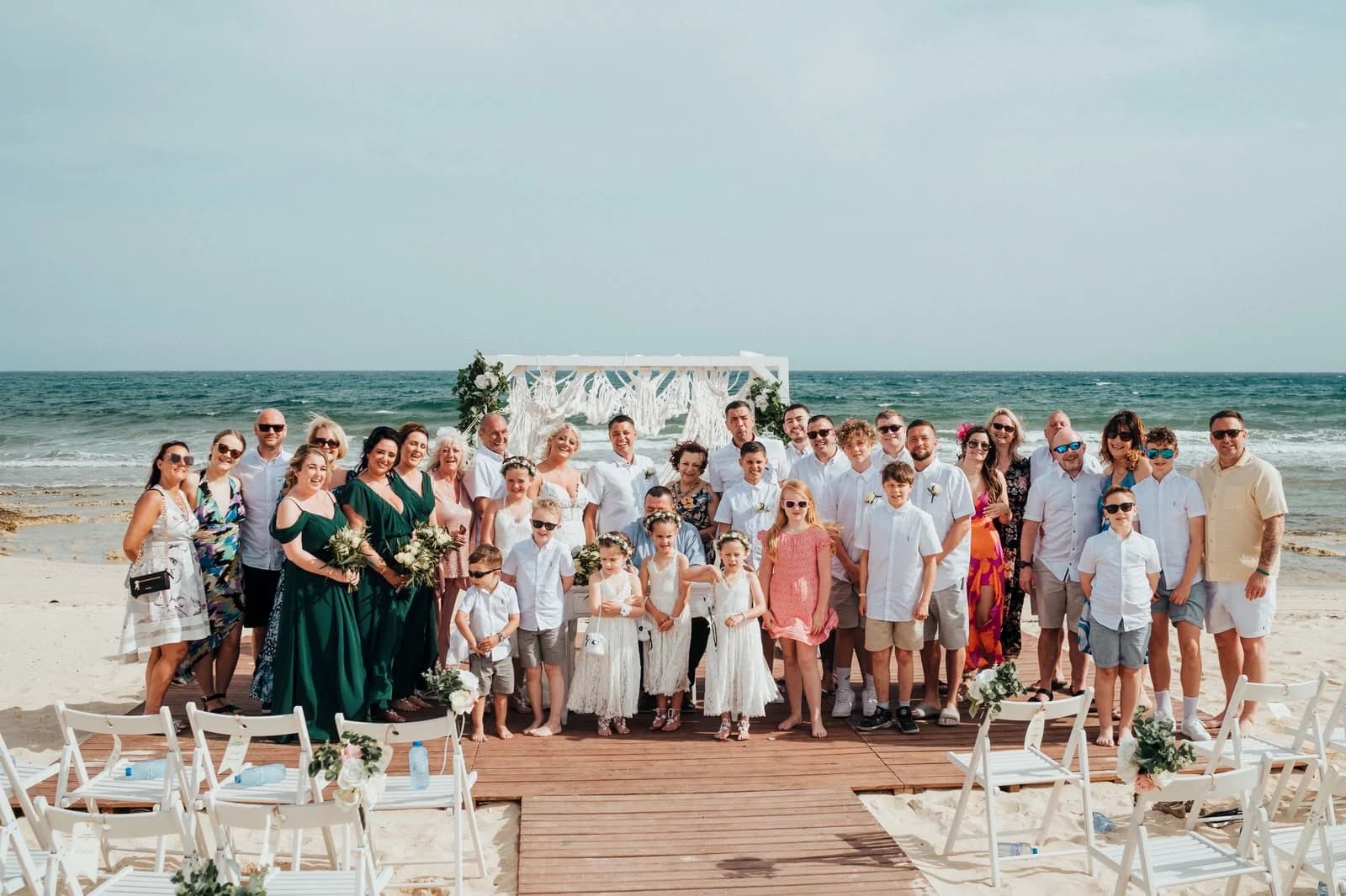Wedding party at Sirenes Beach